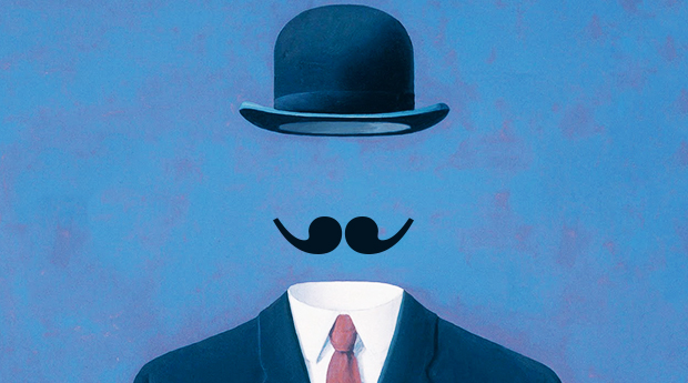 Magritte-The Pilgrim; comma mustache