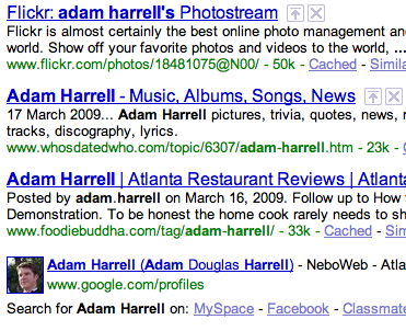 Google Profiles Screen Grab