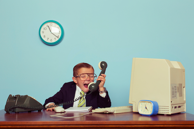 Businessman Yells into the Phone