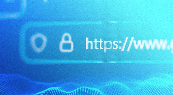 image of a URL with a vibrant blue background